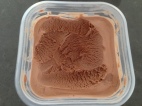 Chocolate ice cream had a smoother consistency at this point but it did harden up nicely after a day in the freezer